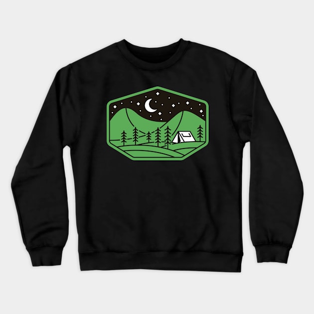 Green Camp Crewneck Sweatshirt by quilimo